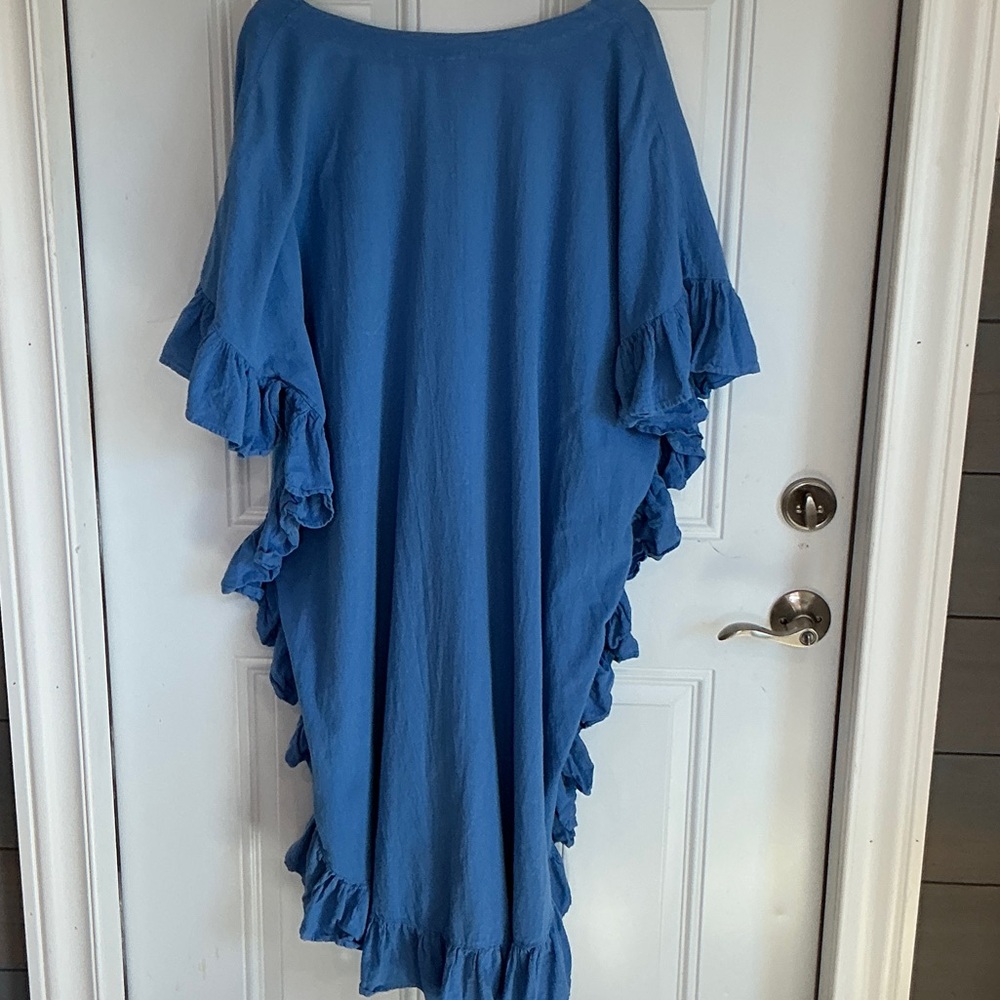 Blue High Low Ruffle Dress - Picture 5 of 9